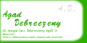 agad debreczeny business card